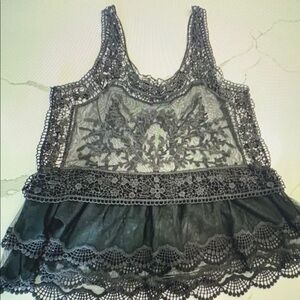 Chic Black Lace Tank Top
